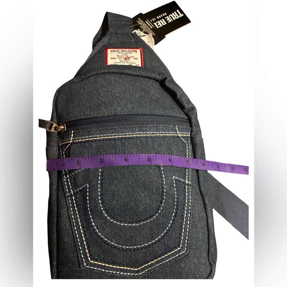True Religion Unisex Indigo Blue Denim Grohl Sling Bag New With Tags - Picture 10 of 12